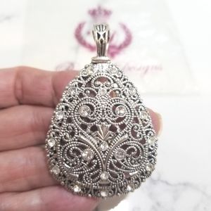 Premier Designs Antiqued Silver and Crystal Pendant Enhancer
